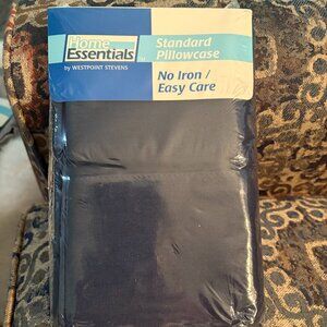 Set of 2 Standard Pillowcases Navy Blue NIP